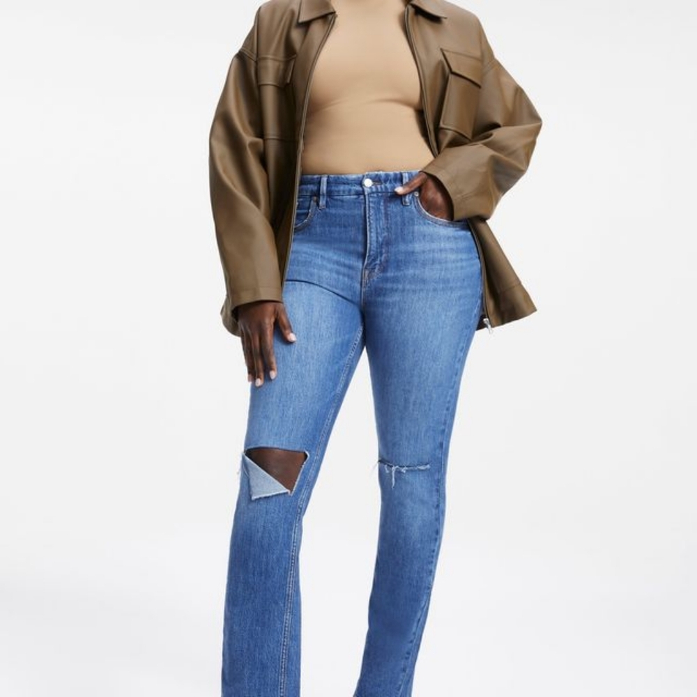Good American Good 90s Icon Straight in Indigo064, Size 28